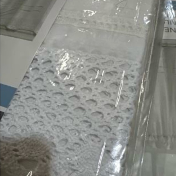 Crochet Valance; Swag and Tier Pair Curtain Collection 3pr 36” - Picture 4 of 5